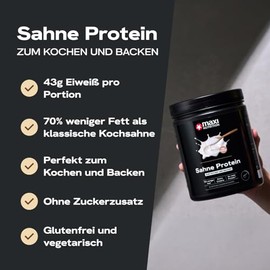 MaxiNutrition Cream Protein 500 g, 43 g Protein per Serving, Whey and Casein, for Cooking and Baking, Neutral Flavour, No Sweeteners, Low Sugar, for Muscle Building and Maintenance