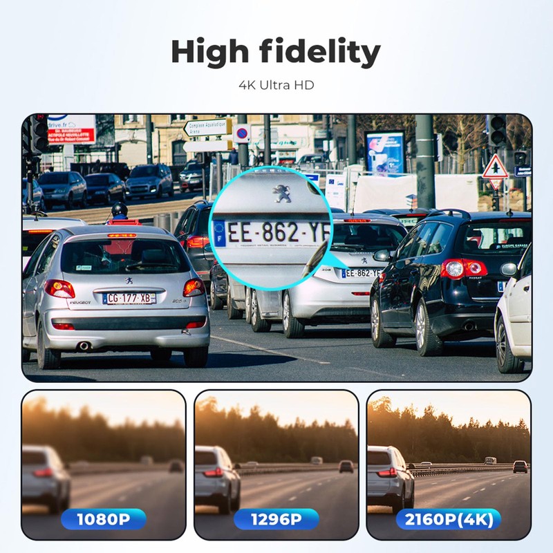Manan Dash Camera Front and Rear,4K(3840 x 2160),WiFi Car Dashcam
