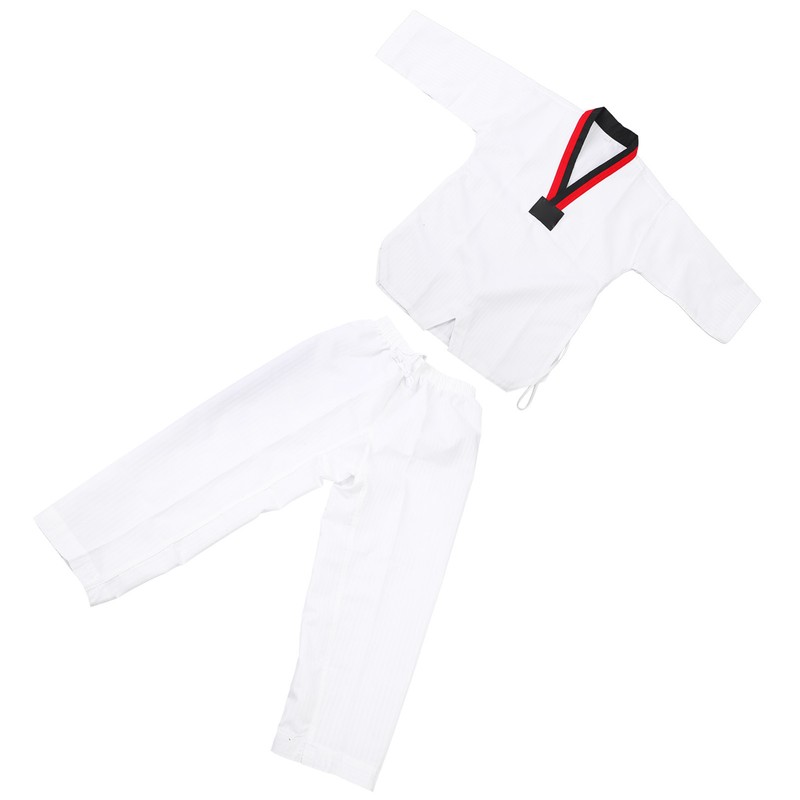Taekwondo Uniform Striped Model Polyester Cotton with Belt Martial Arts