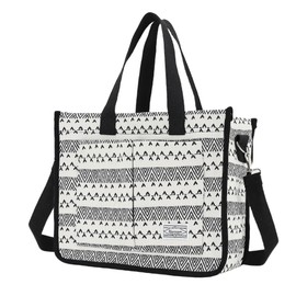 UERRUAM Tote Bag for Women with Pockets Large Corduroy Bag for Work Laptop Bag Crossbody Bag Everyday Handbag 2024, Geometric Patterns, Large