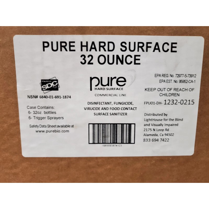 Pure 6 Pure Hard Surface Disinfectant 32 oz with 6