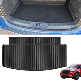 YQNICE Trunk Cargo Mat for Ford Explorer 2020-2025 All Weather TPE Rubber Heavy Duty Liner Protector Spill-Proof Scratch-Resistant for SUV Trunk(Only Cargo Cushion No Backrest Cushion)