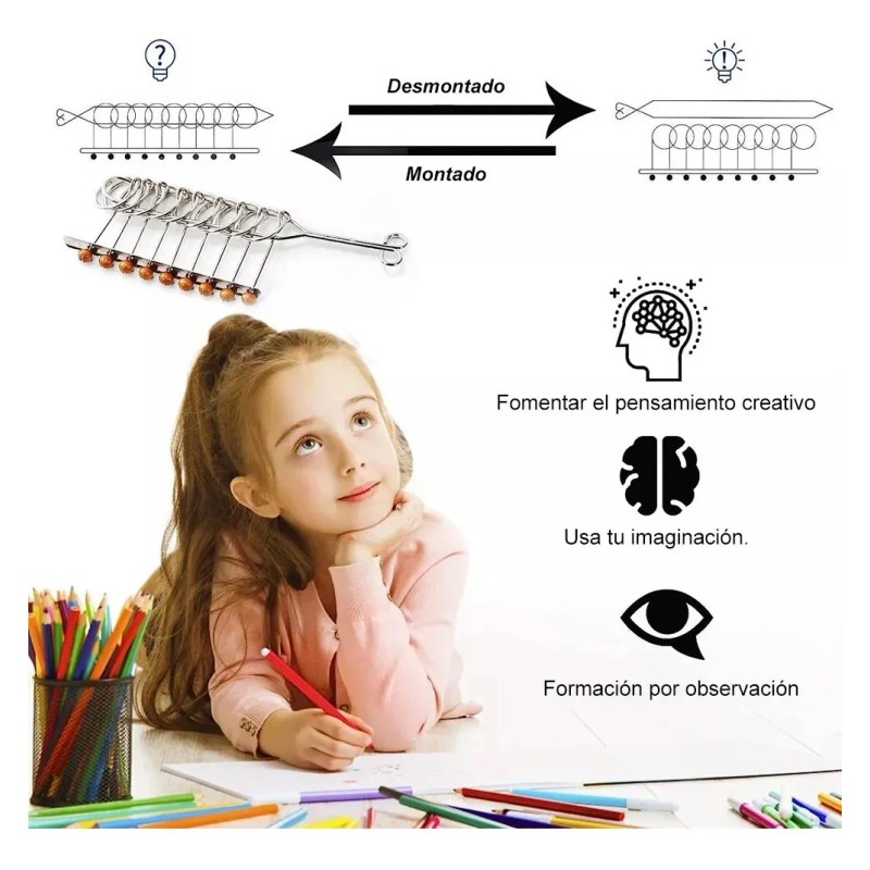 Rompecabezas De Alambre Metal Para La Mente Educativo 50pcs