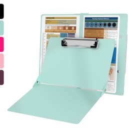 Nursing Clipboard with Nursing and Medical Edition Cheat Sheets Nursing School Essentials - Aluminum Foldable Nurse Clip Boards Essential Accessory for Efficient Patient Care (Mint)