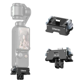Ulanzi Pocket 3 Base Dual Interface Base Gopro Connector Charging Base Compatible with DjiAction Interface and Arca Switzerland Accessories for DJI Pocket3 1/4 Screw Hole Data Transfer Pocket Adapter