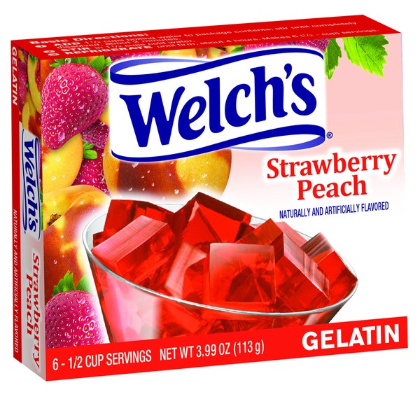 Welch's Strawberry Peach Gelatin, 3.99 Ounce (Pack of 12)