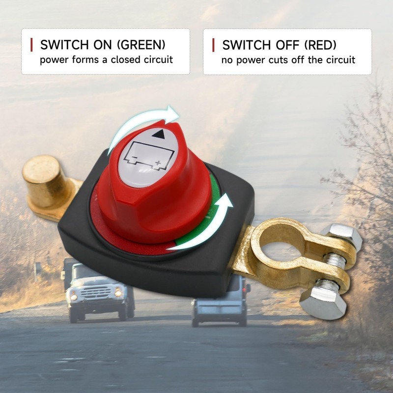 Top Post Battery Disconnect Switch, Battery Kill Switch 12v-48v Battery