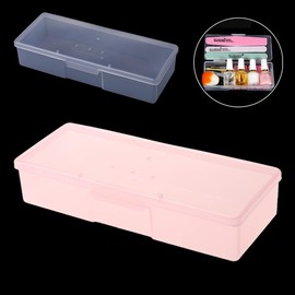 Transparent Empty Nail Storage Box Manicure Tool Organizer for Suitcase Brush