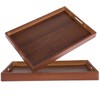 HANLANXUE 2 Pcs 17 Inch Acacia Wood Serving Trays with