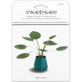 Inkadinkado 62-01185 Money Plant Adult's and Kid's Paper Craft Building Kit, 5" Tall, Multicolor, 16 Pieces