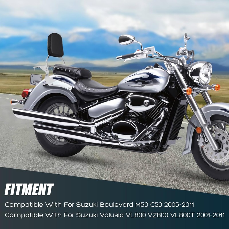 DSISIMO Chrome Backrest Sissy Bar With Luggage Rack Backrest Pad