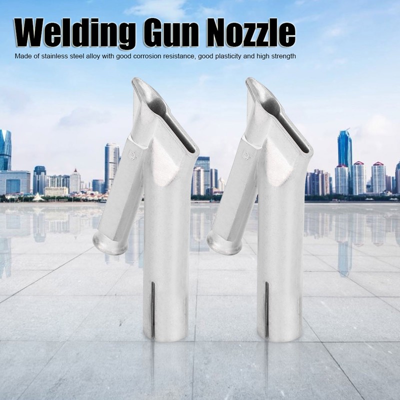 2Pcs Welding Gun Nozzle Cicular Stainless Steel Hot Air Plastic