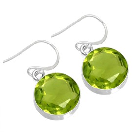 Jeweloporium 925 Silver Earring for Women Green Peridot Quartz Gemstone Drop Dangle Fashion Silver Earring New Year Gift Boho Jewelry