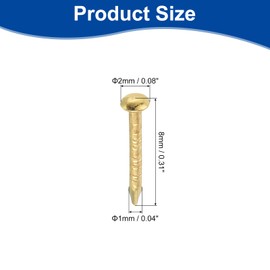 sourcing map 200Pcs Small Hardware Nails, 1 x 8mm Carbon Steel Round Head Nail Common Finishing Nail for Household Woodworking Picture Hanging DIY Projects, Gold