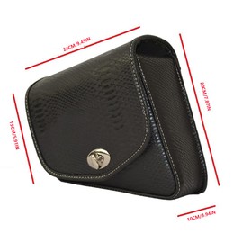 TOTMOX PU Leather Motorcycle Left and Right Saddle Bags, Large Load Capacity Swing Arm General Tool Bags, Black