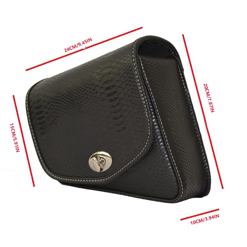 TOTMOX PU Leather Motorcycle Left and Right Saddle Bags, Large