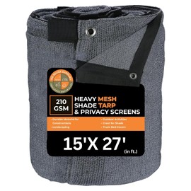 DDRS Black 90% Garden Shade Net, 15' X 27 ' Durable Mesh Tarp with Grommets, Garden Sunblock Shade Net Shading Antifreezing for Construction Debris Cover Plants Cover, Greenhouse