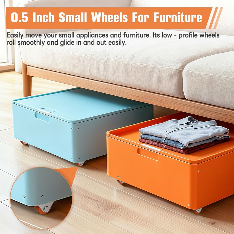Mixizigoz 0.5 Inch Mini Low Profile Caster Wheels - Self