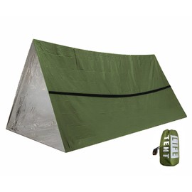 Emergency Survival Tent. 2-Person Tube Shelter Waterproof & Windproof Reusable Thermal Blanket Compact,Lightweight Includes SOS Whistle Perfect for Camping, Hiking, and Emergencies.