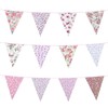 15M/50Ft Triangle Bunting Banner, 45 Pcs Pink Cotton Fabric Flags