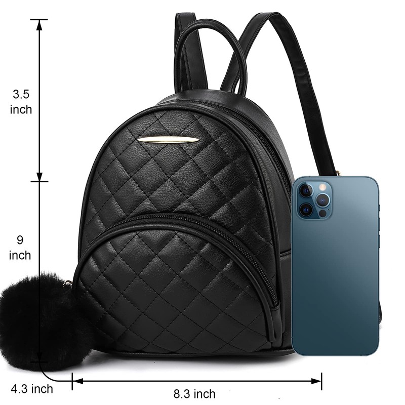 I IHAYNER Mini Backpack Purse Quilted Fashion Vegan Leather Small