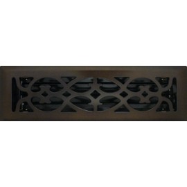 2" x 10" (3.5" x 11.25" Overall Size) Oil-Rubbed Bronze Victorian Register with Damper (HVAC Vent Cover)