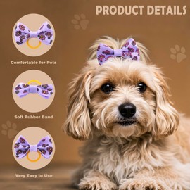 QingHan Puppy Dog Hair Bows: with Rubber Bands Small Pet Grooming Girl Doggy Accessories Gifts 60pcs (30 Pairs)