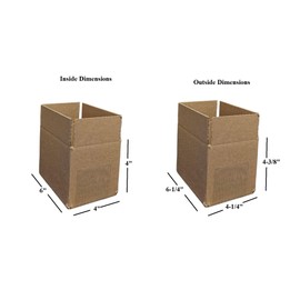 Tailored Packaging Corrugated Shipping Boxes 6"L x 4" W x 4" H, 100 pack