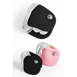 ELFRhino Cord Organizer Earbud Holder Earphones Headphones Winder Keeper Earbuds Case Storage Wrap Headset Keeper Cord Manager Cable Organizer Black