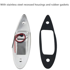 iztor 12V LED Navigation Boat Lights Side Bow Light Waterproof Stainless Steel Shell Marine Boat Yacht Sailing Signal Warning Light (Red & Green)