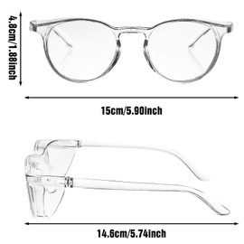 YUXIANLB Safety Glasses Anti Fog Goggles for Nurses Women Protective Eyewear, 2 Pack Eye Anti Dust Protection Glasses for Women, Men (Gray&Black)