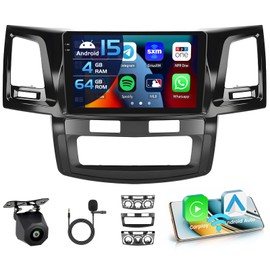 4G 64G for Toyota Fortuner Hilux 2005-2014 Radio CarPlay 9" in-Cell Touchscreen Car Stereo Android 15 Android Auto Bluetooth 5.0 GPS WiFi 18UI Backup Camera