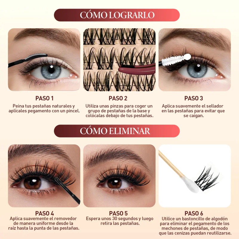 Pestañas Extensions Kit 144 Piezas H03 Curvatura D 8-18 Mm
