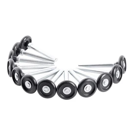 HOME MASTER HARDWARE 1-3/4" Nylon Garage Door Rollers with 4" Stems, No Bearings, Zinc Plated 12 Pack