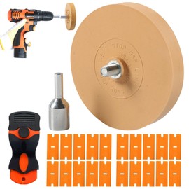 Foil Eraser, Eraser Disc, Rubber Sticker Remover, Foil Eraser, for Removing Films and Residues from Vehicles, Cars or Motorcycles, with 1 Scraper and 20 Replacement Blades