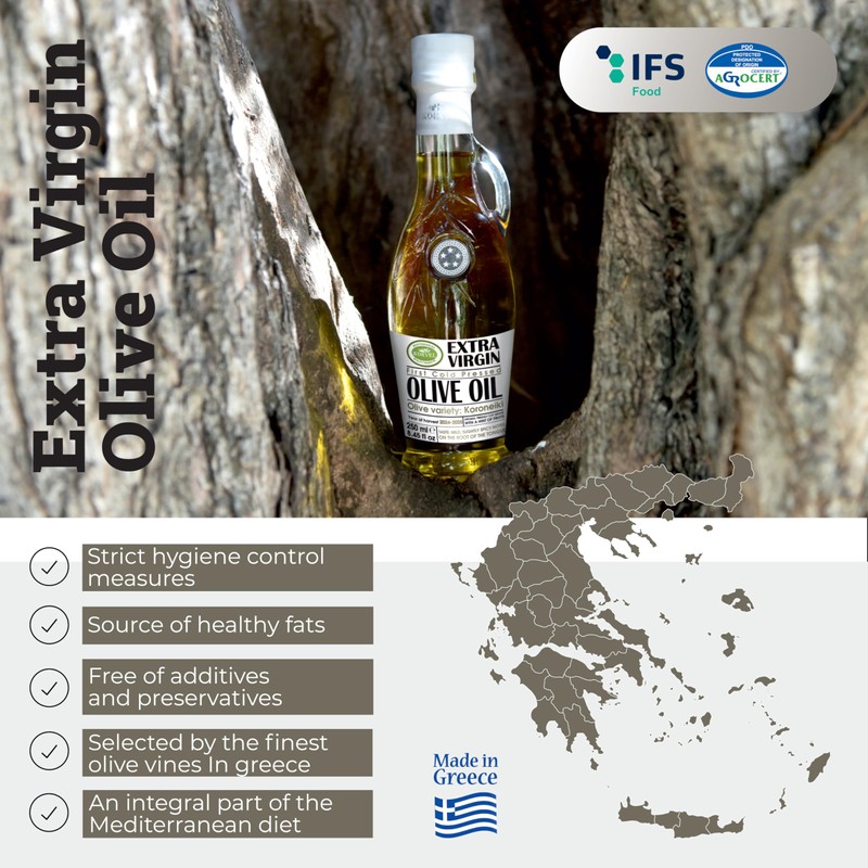 Extra Virgin Olive Oil, KORVEL, glass bottle Amphora 250 ml,