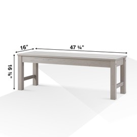 Psilvam Outdoor Bench, Two Person Poly Lumber Porch Bench, Weatherproof Garden Bench That Never Rot and Fade, All-Weather Patio Bench Suit for Garden, Porch, and Park (Grey)