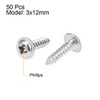 sourcing map Self-Tapping Screws Phillips Head 304 Stainless Steel Connection