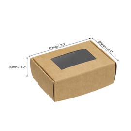 PATIKIL 3.3"x2.4"x1.2" Paper Soap Box with Window, 40 Pack Homemade Soap Boxes Rectangle Presents Packaging Boxes for Birthday Christmas DIY Craft, Brown