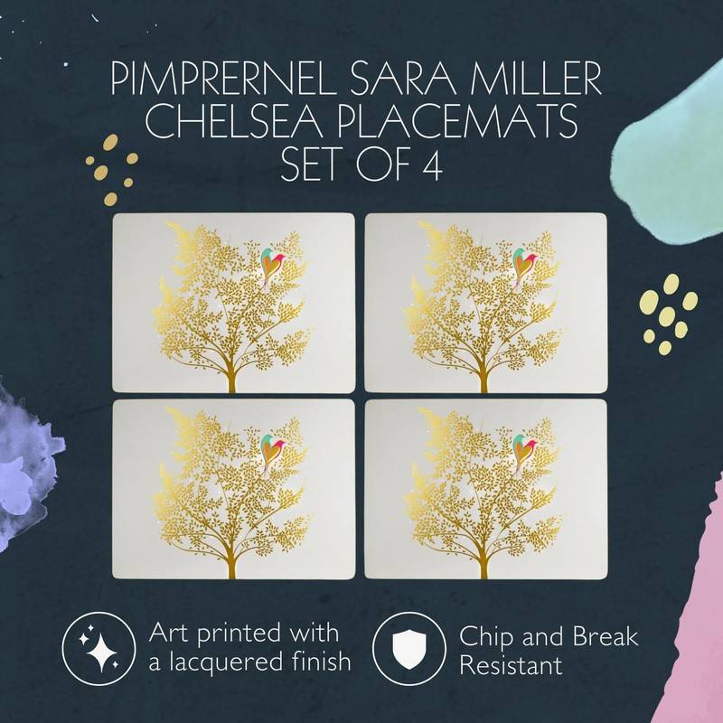 Pimpernel Sara Miller Chelsea Placemats - Set of 4 Cork-Backed