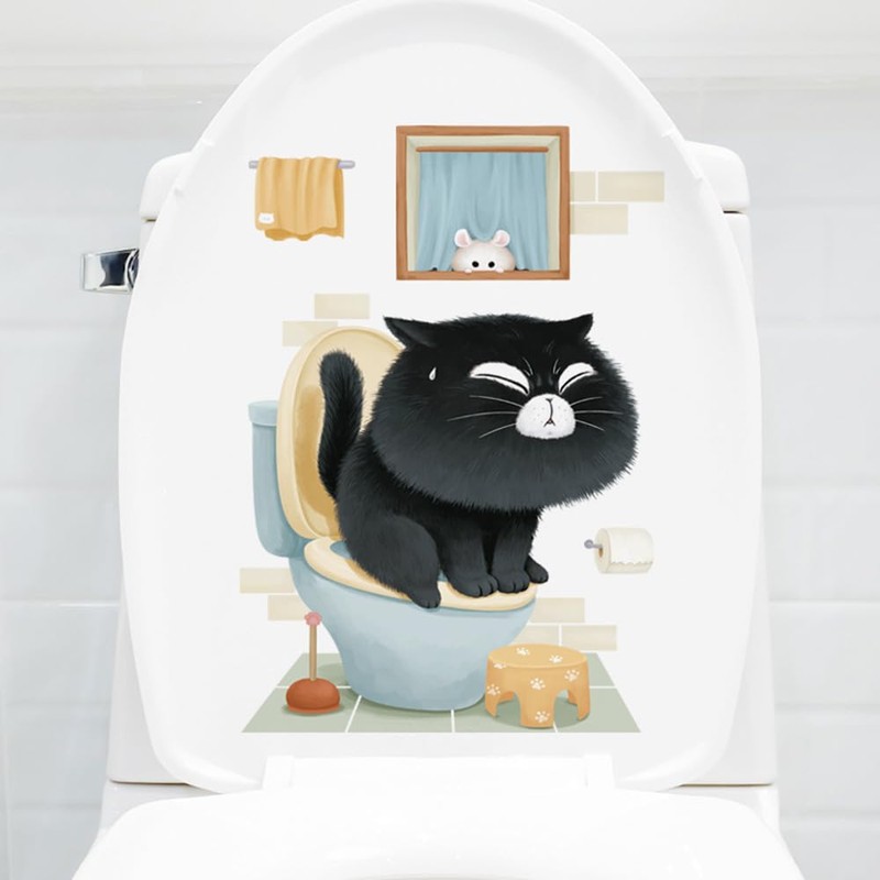 Fujitoya Toilet Wall Decor, Plants, Cats, Scandinavian Wall Decor, DIY,