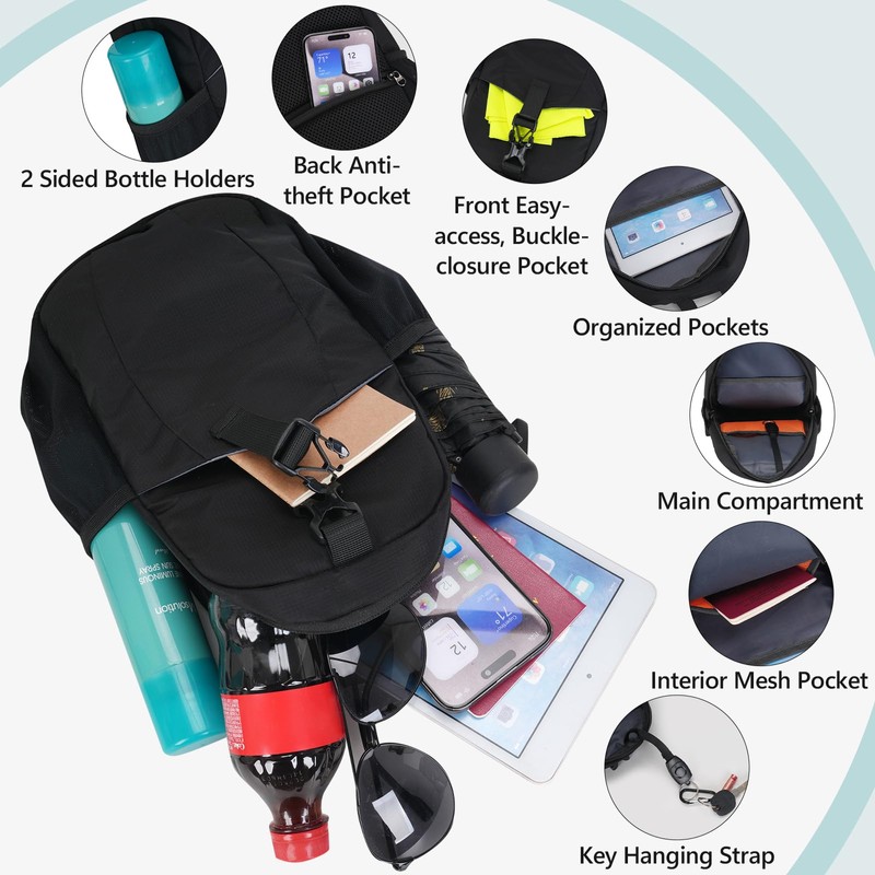 Peicees Crossbody Sling Backpack Sling Bag Travel Hiking Chest Bag