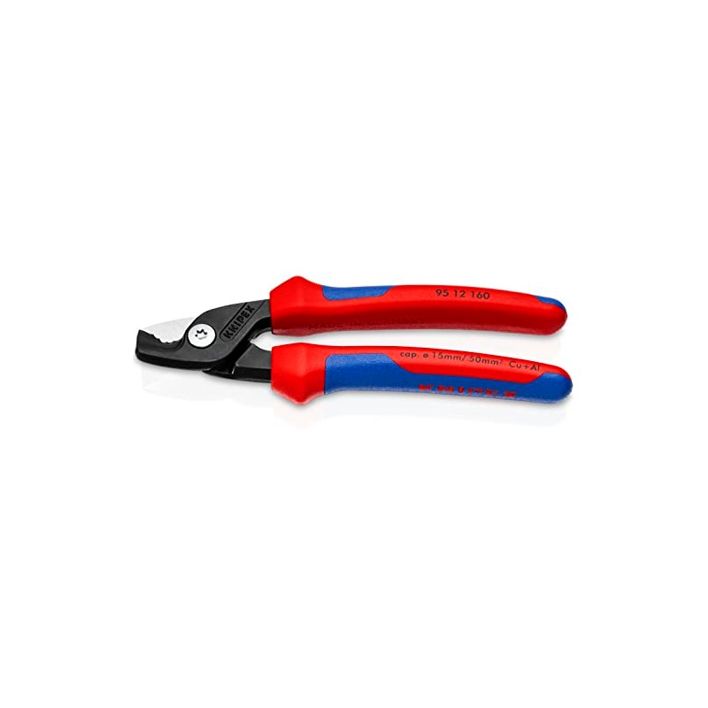 Knipex StepCut Cable Shears burnished, with multi-component grips 160 mm