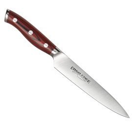 Ergo Chef Crimson Series 6" Boning Utility Knife - Forged German X50CrMoV15 Steel, Ergonomic G10 Handle, Precision Meat Deboning, Fruit & Vegetable Prep