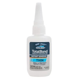 TotalBoat Thin CA Glue - TotalBond Cyanoacrylate Super Glue Adhesive for Wood, Plastic, Glass, Metal, Epoxy, and Micro Crack Repair - 2 oz