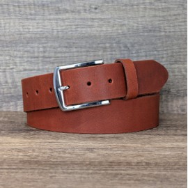Ashford Ridge Made in England 40mm Full Grain Leather Belt with Classic Buckle - Tan XL