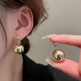 Xduargs Boho Large Ball Ear Jacket Earrings Double Ball Studs Earrings Vintage Ball Round Earrings Geometric Ball Front Back Earrings Earrings Jewelry for Women and Girls