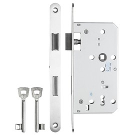 AGT Lock cylinder: deadlock for room doors, latch and latch, DIN left (mortice lock, bathroom, door lock, toilet, door fittings)