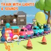Electric Train Set for Toddlers, Magnetic Train Toys with Light
