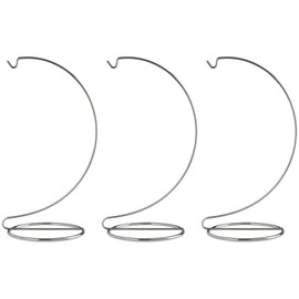 Creative Hobbies® 10 Inch Chrome Ornament Display Stands - Elegant Wire Hangers for Ornaments & Terrariums | Pack of 3